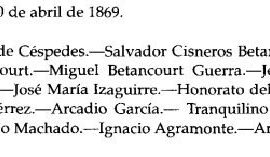 Legisladores que suscribieron el texto constitucional de 1869 Legisladores que suscribieron el texto constitucional de 1869