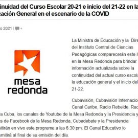 Hoy en la Mesa Redonda Hoy en la Mesa Redonda